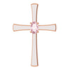 Elegant 14K Rose Gold Morganite Cross Pendant