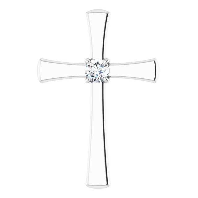 14K Rose Natural Morganite Cross Pendant