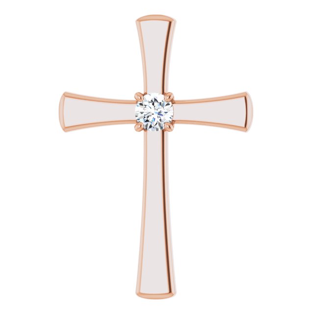 14K Rose Natural Morganite Cross Pendant