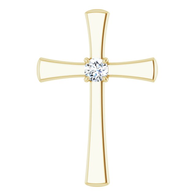 Elegant 14K Rose Gold Morganite Cross Pendant