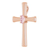 14K Rose Natural Morganite Cross Pendant