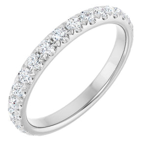 14K Gold & Platinum Natural Diamond French-Set Anniversary Band - Options Available