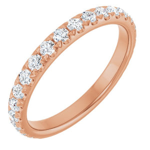 14K Gold Natural Diamond French-Set Anniversary Band - Options Available