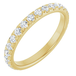 14K Gold & Platinum Natural Diamond French-Set Anniversary Band - Options Available