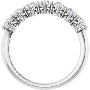 14K White Gold 3/4 CTW Natural Diamond Anniversary Band – Elegant Design