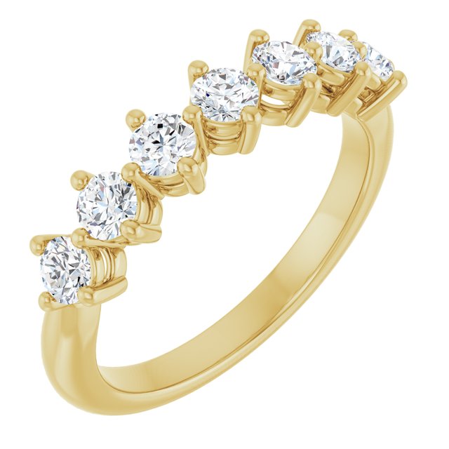 14K Gold & Platinum Natural Diamond Anniversary Band - Options Available