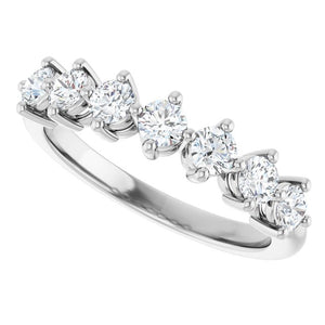 14K White Gold 3/4 CTW Natural Diamond Anniversary Band – Elegant Design
