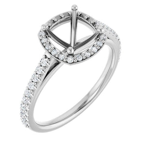 Platinum Lab-Grown Diamond Semi-Set Engagement Ring