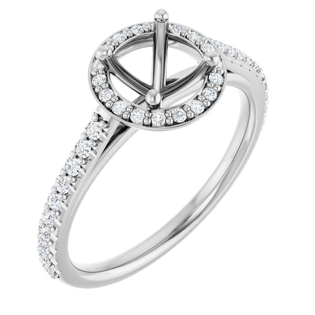 Platinum Lab-Grown Diamond Semi-Set Engagement Ring