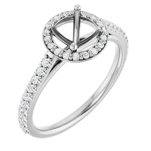 Platinum Lab-Grown Diamond Semi-Set Engagement Ring