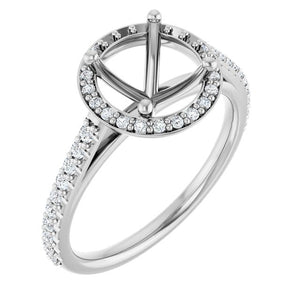 Platinum Lab-Grown Diamond Semi-Set Engagement Ring