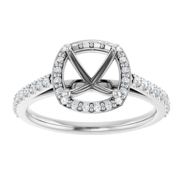 Platinum Lab-Grown Diamond Semi-Set Engagement Ring