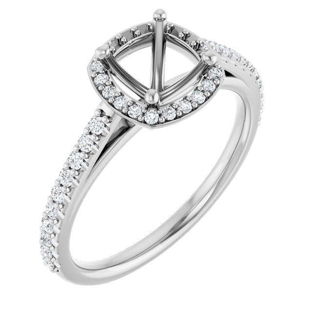 Platinum Lab-Grown Diamond Semi-Set Engagement Ring
