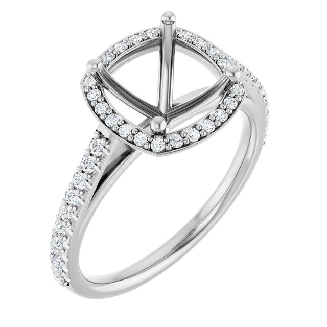 Platinum Lab-Grown Diamond Semi-Set Engagement Ring