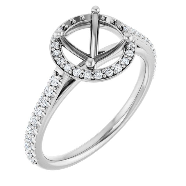 Platinum Lab-Grown Diamond Semi-Set Engagement Ring