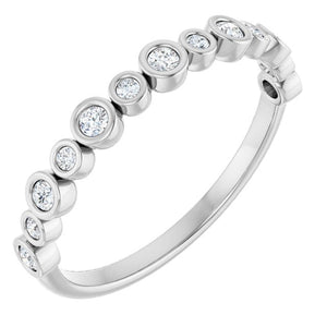 14K Rose Gold 1/2 CTW Diamond Anniversary Ring with Asscher Cut Stones