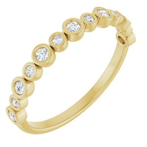 14K Rose Gold 1/2 CTW Diamond Anniversary Ring with Asscher Cut Stones