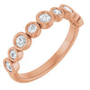 14K Rose Gold 1/2 CTW Asscher-Cut Natural Diamond Anniversary Ring