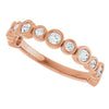 14K Rose Gold 1/2 CTW Asscher-Cut Natural Diamond Anniversary Ring