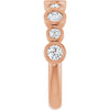 14K Rose Gold 1/2 CTW Asscher-Cut Natural Diamond Anniversary Ring