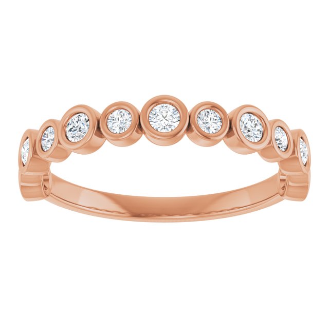 14K Rose Gold 1/2 CTW Asscher-Cut Natural Diamond Anniversary Ring