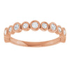 14K Rose Gold 1/2 CTW Asscher-Cut Natural Diamond Anniversary Ring