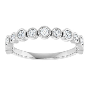 14K Rose Gold 1/2 CTW Diamond Anniversary Ring with Asscher Cut Stones
