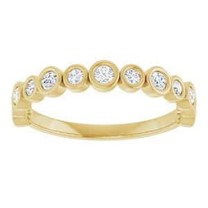14K Rose Gold 1/2 CTW Diamond Anniversary Ring with Asscher Cut Stones