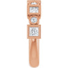 14K Rose Gold 1/2 CTW Asscher-Cut Natural Diamond Anniversary Ring