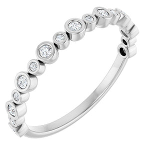 14K Rose Gold 1/2 CTW Diamond Anniversary Ring with Asscher Cut Stones