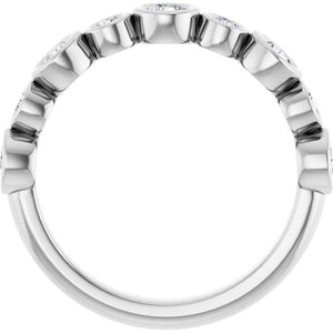 14K Rose Gold 1/2 CTW Diamond Anniversary Ring with Asscher Cut Stones