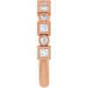 14K Rose Gold 1/2 CTW Asscher-Cut Natural Diamond Anniversary Ring