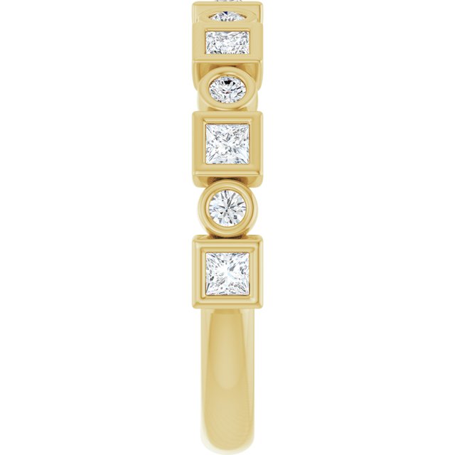 14K Rose Gold 1/2 CTW Asscher-Cut Natural Diamond Anniversary Ring