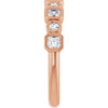 14K Rose Gold 1/2 CTW Asscher-Cut Natural Diamond Anniversary Ring