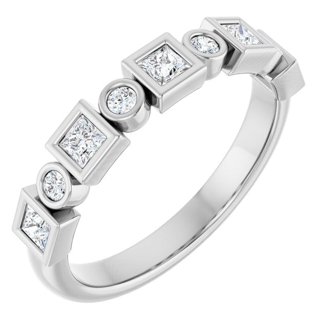 14K Rose 1/2 CTW Natural Diamond Anniversary Band