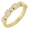 14K Rose Gold 1/2 CTW Asscher-Cut Natural Diamond Anniversary Ring