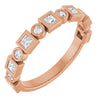 14K Rose Gold 1/2 CTW Asscher-Cut Natural Diamond Anniversary Ring