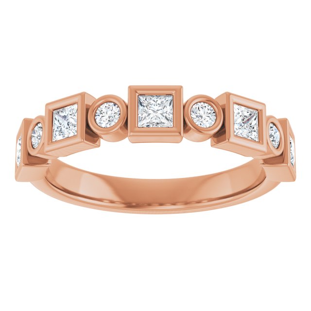 14K Rose 1/2 CTW Natural Diamond Anniversary Band