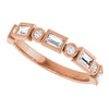 14K Rose Gold 1/2 CTW Asscher-Cut Natural Diamond Anniversary Ring