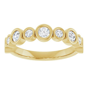 14K Rose Gold 1/2 CTW Diamond Anniversary Ring with Asscher Cut Stones