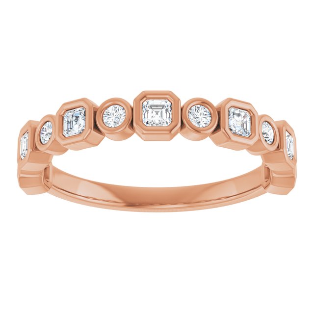 14K Rose 1/2 CTW Natural Diamond Anniversary Band