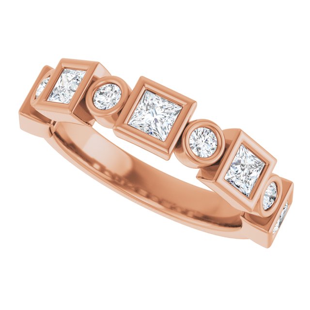 14K Rose 1/2 CTW Natural Diamond Anniversary Band