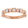 14K Rose Gold 1/2 CTW Asscher-Cut Natural Diamond Anniversary Ring