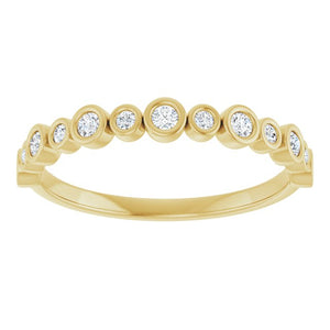 14K Rose Gold 1/2 CTW Diamond Anniversary Ring with Asscher Cut Stones