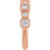 14K Rose Gold 1/2 CTW Asscher-Cut Natural Diamond Anniversary Ring