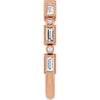 14K Rose Gold 1/2 CTW Asscher-Cut Natural Diamond Anniversary Ring