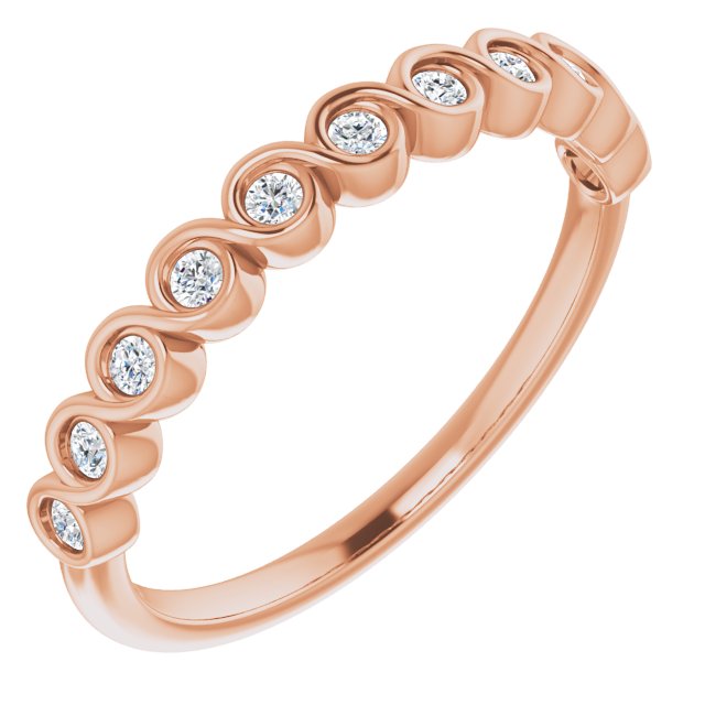 14K Rose Gold 1/4 CTW Marquise Diamond Anniversary Band