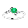 14K Yellow Natural Emerald & .04 CTW Natural Diamond Ring