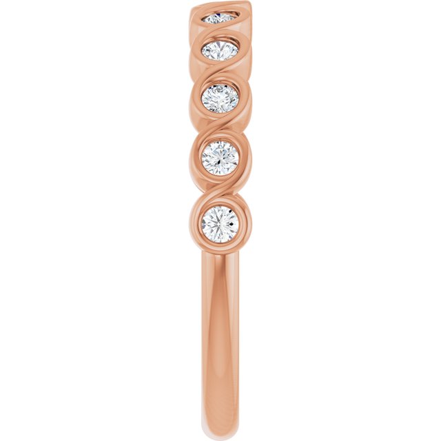 14K Rose Gold 1/4 CTW Marquise Diamond Anniversary Band