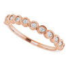 14K Rose Gold 1/4 CTW Marquise Diamond Anniversary Band